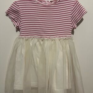 Zara Striped Pink and Cream Tulle Dress
